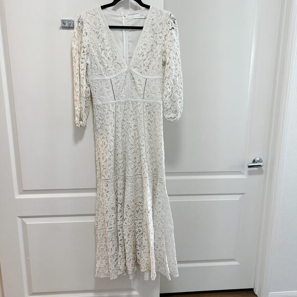 SIMKHAI White Lace V-Neck Dress - Picture 5 of 12